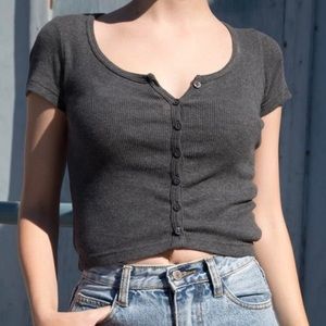 Brandy Melville dark gray zelly top